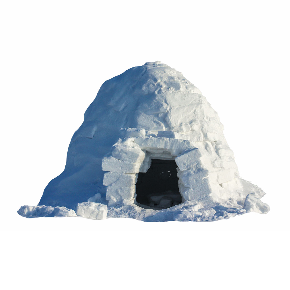 An igloo made of blocks of snow