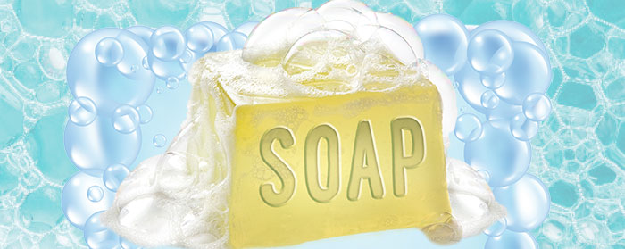 Illustration of soap with suds on it