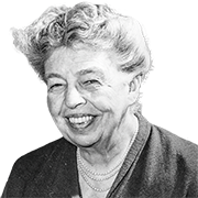 Black and white photo of a smiling elderly woman