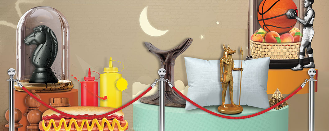 A chess piece, a hot dog, and other stuff
