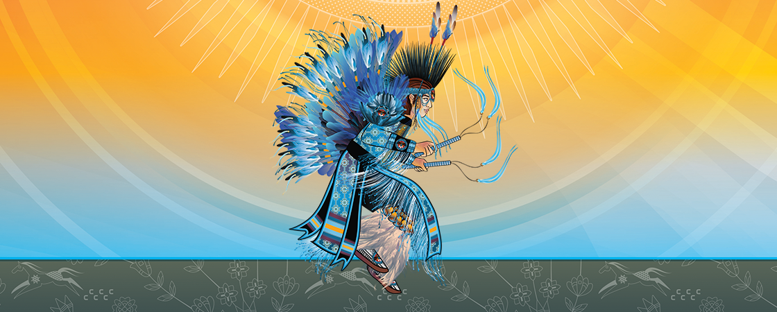 Illustration of a dancer wearing traditional clothing