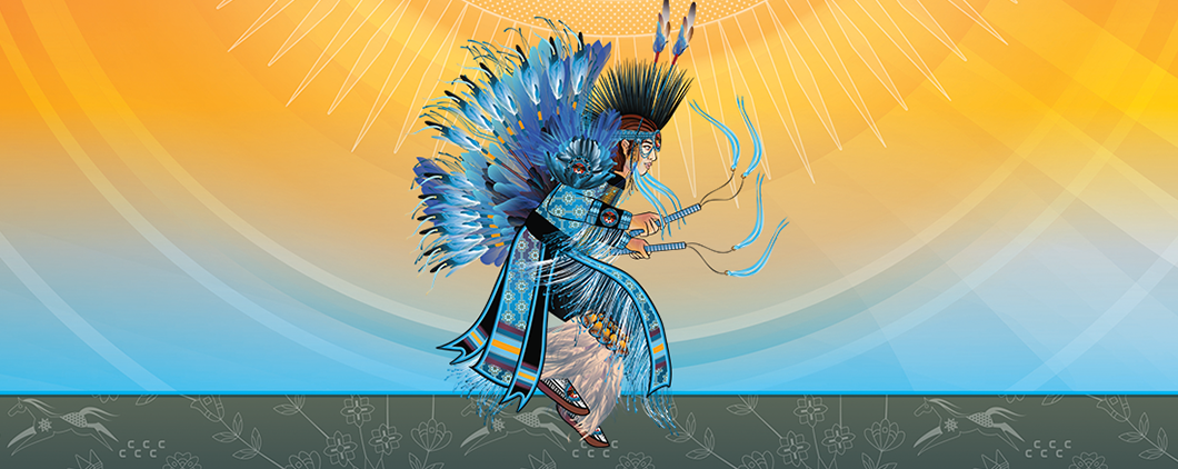 Illustration of a dancer wearing traditional clothing