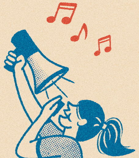 Illustration of someone using a megaphone