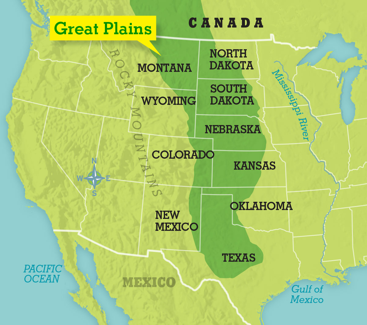 locator map of the Great Plains in Montana